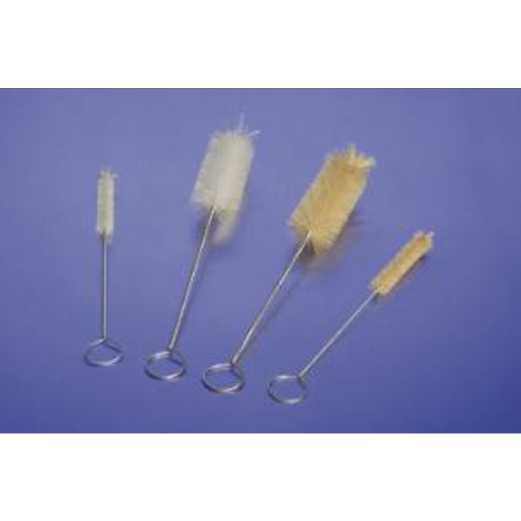 Goupillon synthétique pour le nettoyage des tubes en verre - Longueur : 220  mm - L x ø tête : 70 x 18 mm - Matériel de laboratoire