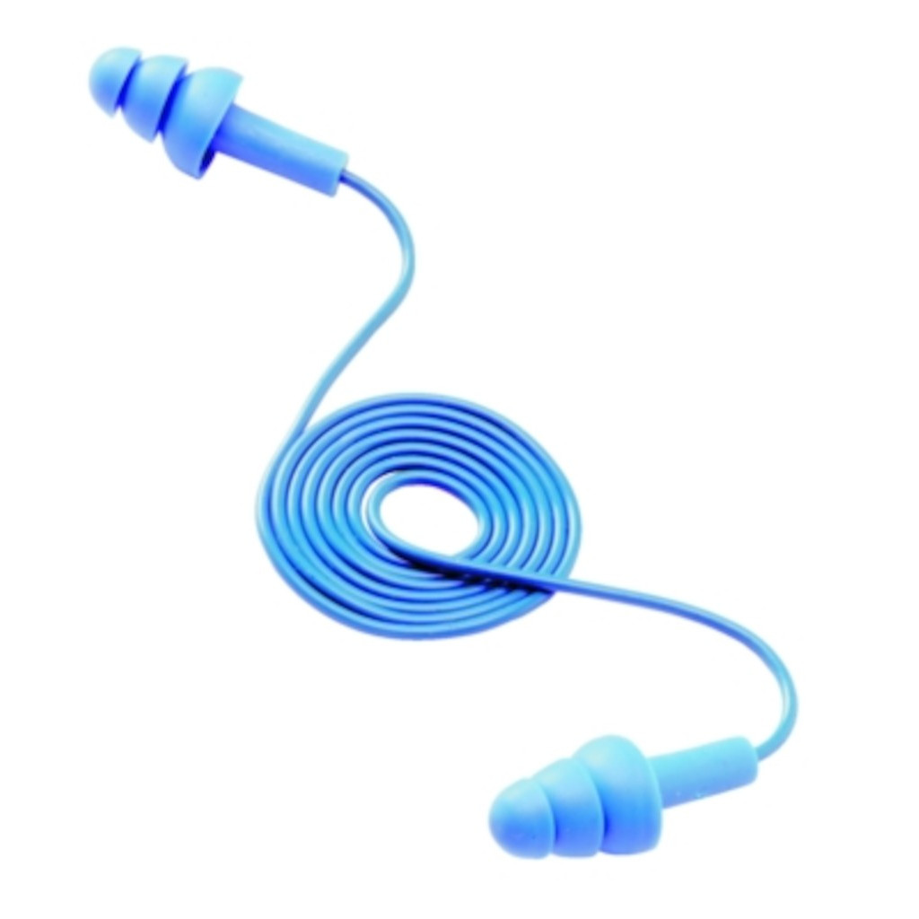 Bouchons d'oreilles à lamelles avec cordelette (atténuation 29 dB) - x2  paires