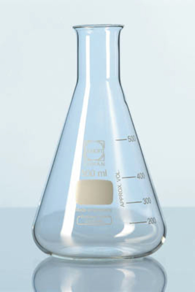 Fiole conique en plastique graduée en laboratoire, mesurable, paroi  épaisse, deux flacons de 250ml