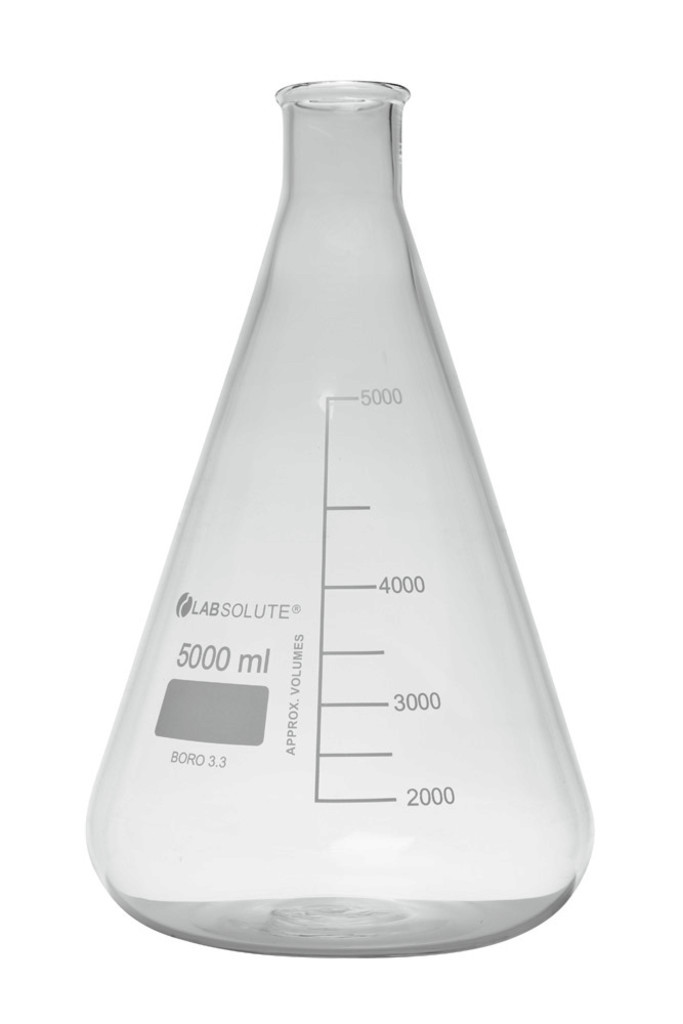 Fiole conique en plastique graduée en laboratoire, mesurable, paroi  épaisse, deux flacons de 250ml