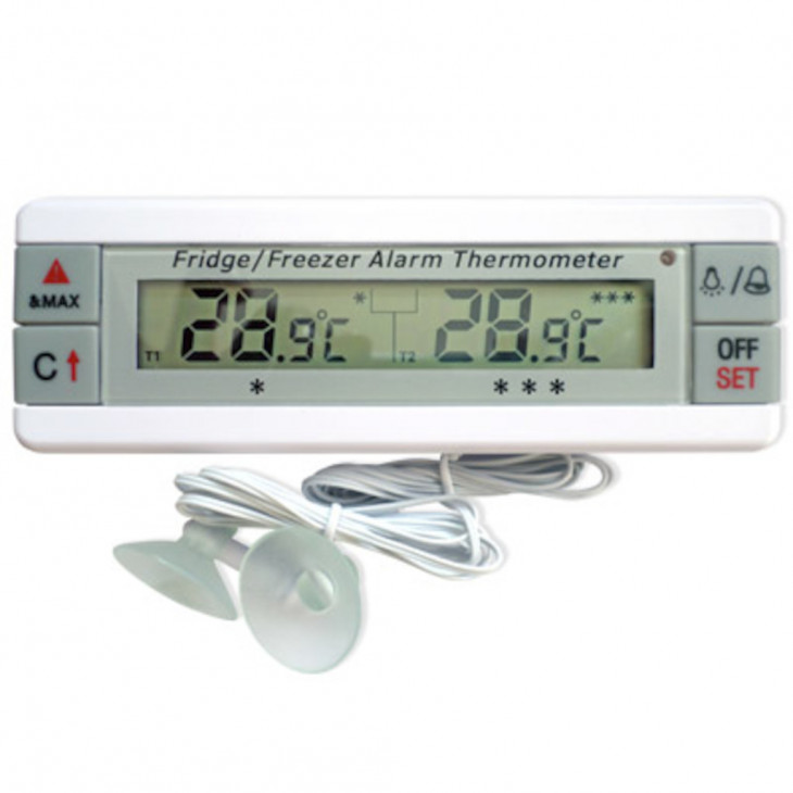 Mini Digital lcd Thermomètre Température avec Sonde de Température Capteur  Testeur pour Réfrigérateur Congélateurs Aquarium (2X Noir 2X Blanc)