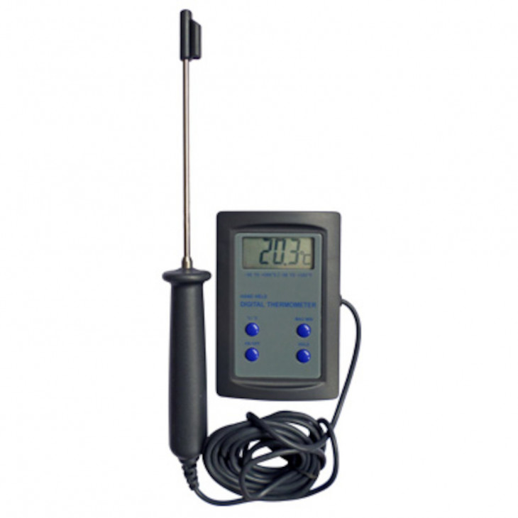 THERMOMETRE DIGITAL -50/+'200C TH38 AVEC SONDE INOX CABLE 1M 