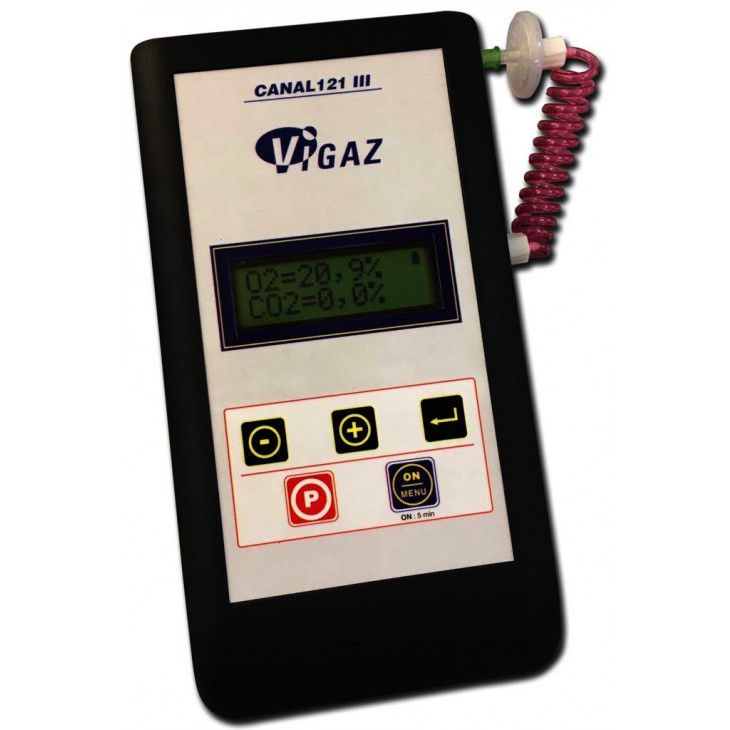 ANALYSEUR O2+CO2 PORTABLE CANAL 121-III