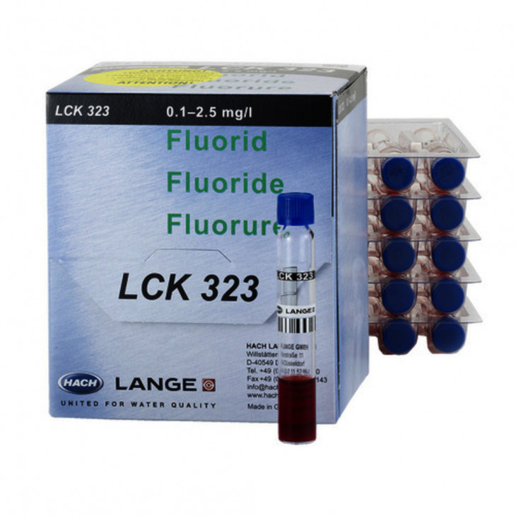 TEST EN CUVE FLUORURE 0,1-2,5 MG/L LCK323 - PACK DE 25