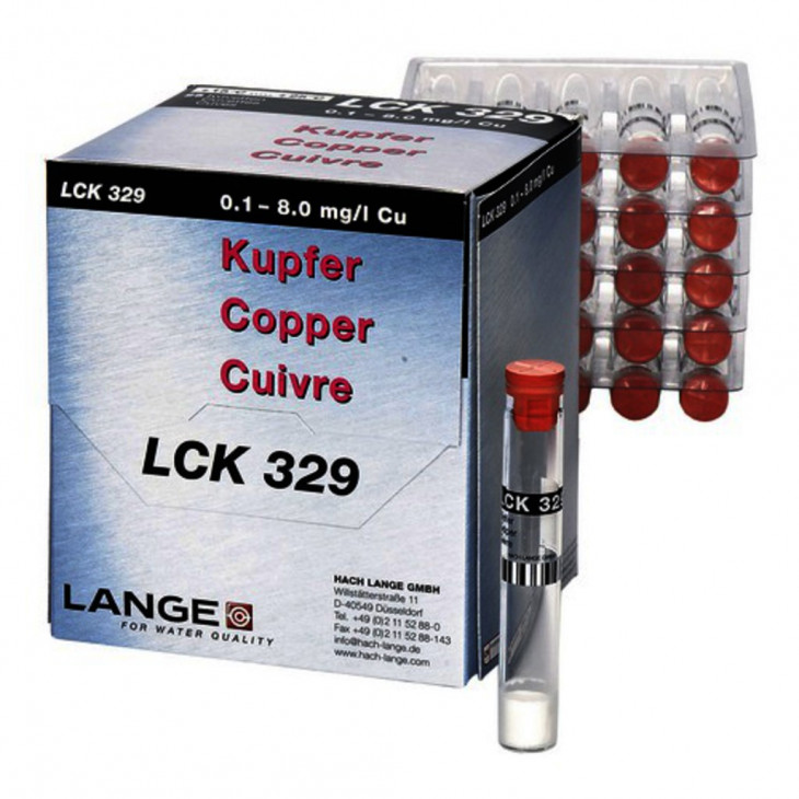 TEST EN CUVE CUIVRE 0,1-8MG/L LCK329 - PACK DE 25