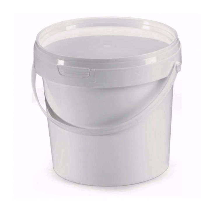 SEAU PLASTIQUE BLANC 4,6L AVEC COUVERCLE 227X153MM - UNITE