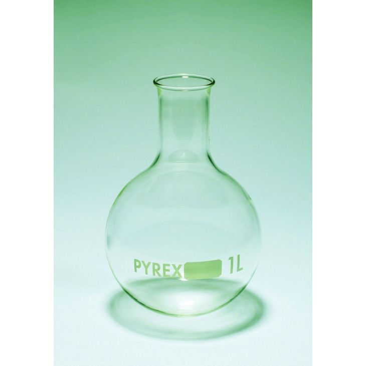 BALLON FOND ROND COL ETROIT PYREX 50ML - PACK DE 10