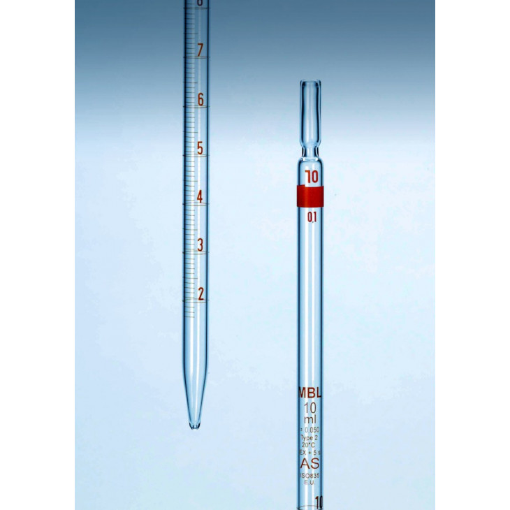 Pipette graduée en verre 2 ml - Matériel de laboratoire