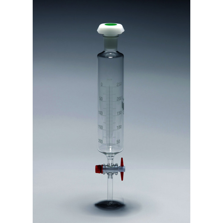 AMPOULE CYLINDRIQUE GRADUEE PYREX BOUCHON CLE 50ML