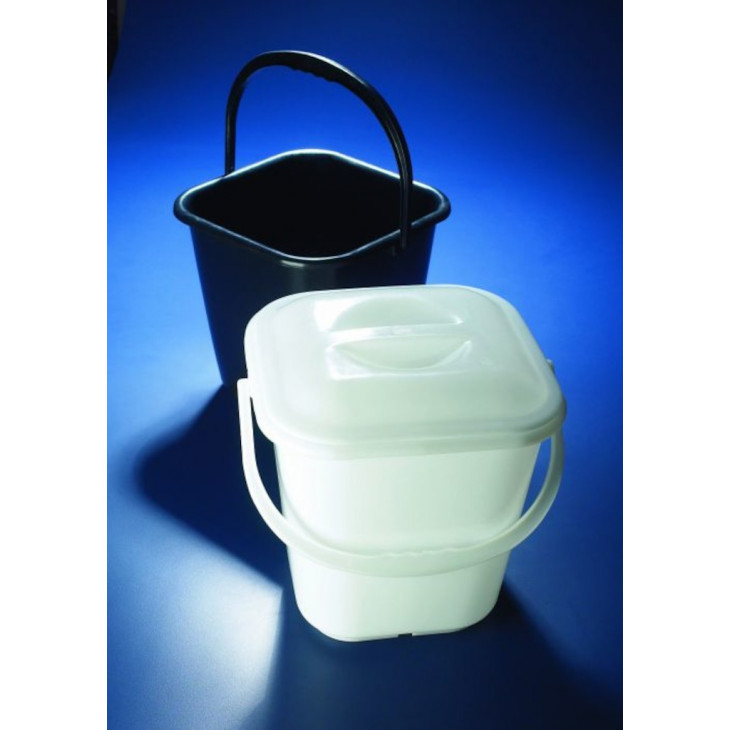 SEAU CARRE EN PE BLANC AVEC ANSE CAP.14L - D.292X292X292MM