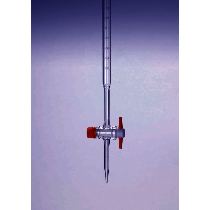 BURETTE PYREX VERRE CLASSE AS CLE PTFE 25 ML /0.1ML