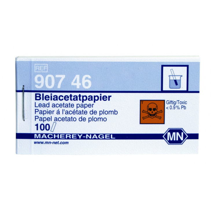 PAPIER REACTIF A L'ACETATE DE PLOMB - PACK 100 LANGUETTES