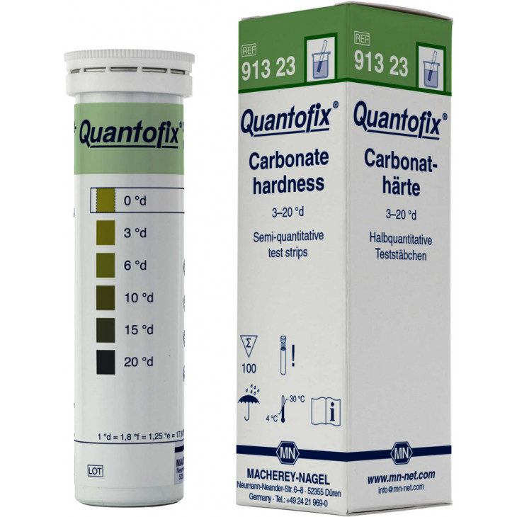 QUANTOFIX DURETE CARBONATEE 0-20'D - 100 BANDELETTES