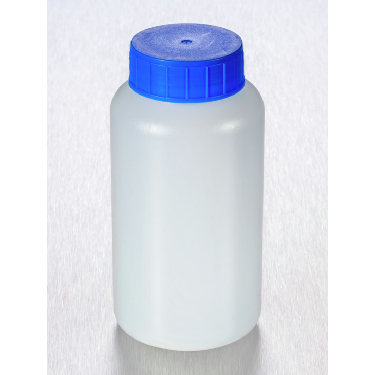 FLACON ROND EN PEHD BLEU L.O. 250ML DOUBLE FERMETURE X145