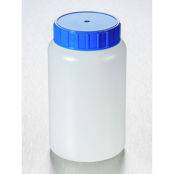 FLACON ROND PEHD LO TYPE B 500 ML B.BLEU STERILE X 140