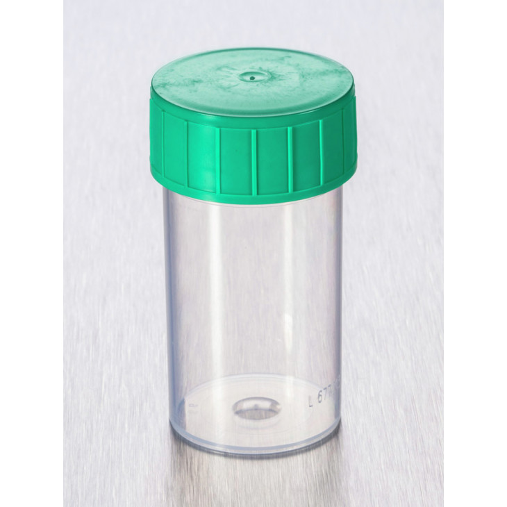 POT DROIT PPC ASEPTIQUE 60 ML DIA. 33 MM B. A VIS VERT X 700