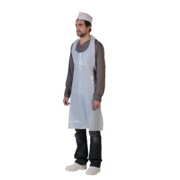 TABLIER PEBD 20µ STANDARD BLANC TAILLE UNIQUE-BTE 100