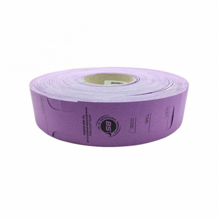 ETIQUETTE A BOUCLE RESISTANT A LA CHALEUR DETECTABLE VIOLET PACK X500