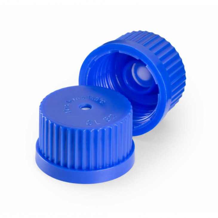 BOUCHON A VIS VENTILE A MEMBRANE GL45 PP BLEU - PACK X5