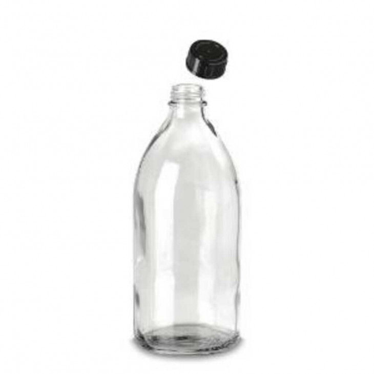 FLACON COL ETROIT EN VERRE SODO. 100ML & BOUCHON A VIS GL22 PACK X72