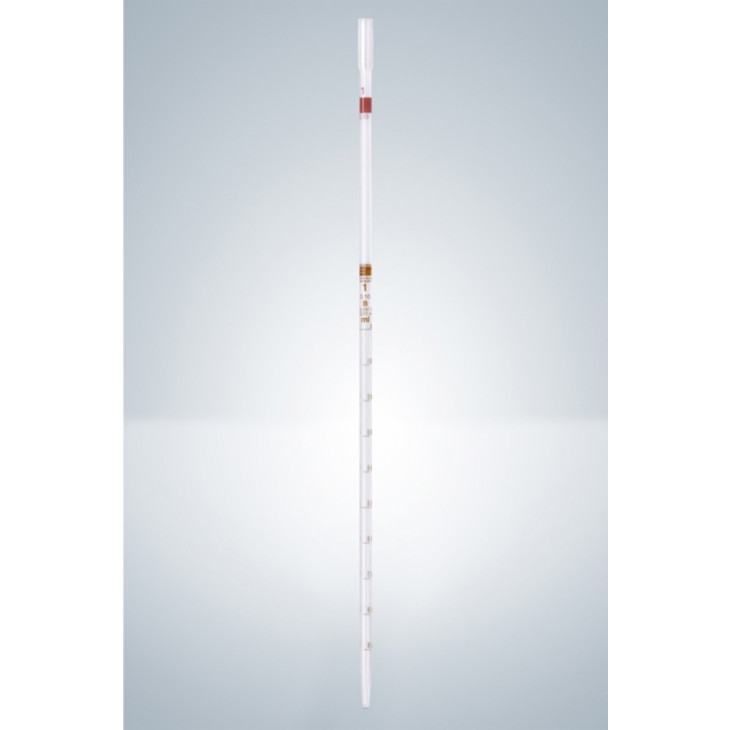 PIPETTE GRADUEE 1ML EN 0,01 ZERO EN HAUT COTONNEE-PACK 12