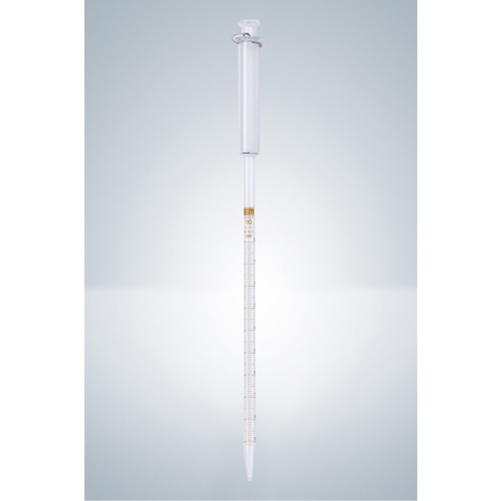 PIPETTE GRADUEE MARRON AVEC PISTON 20ML EN 0.1ML