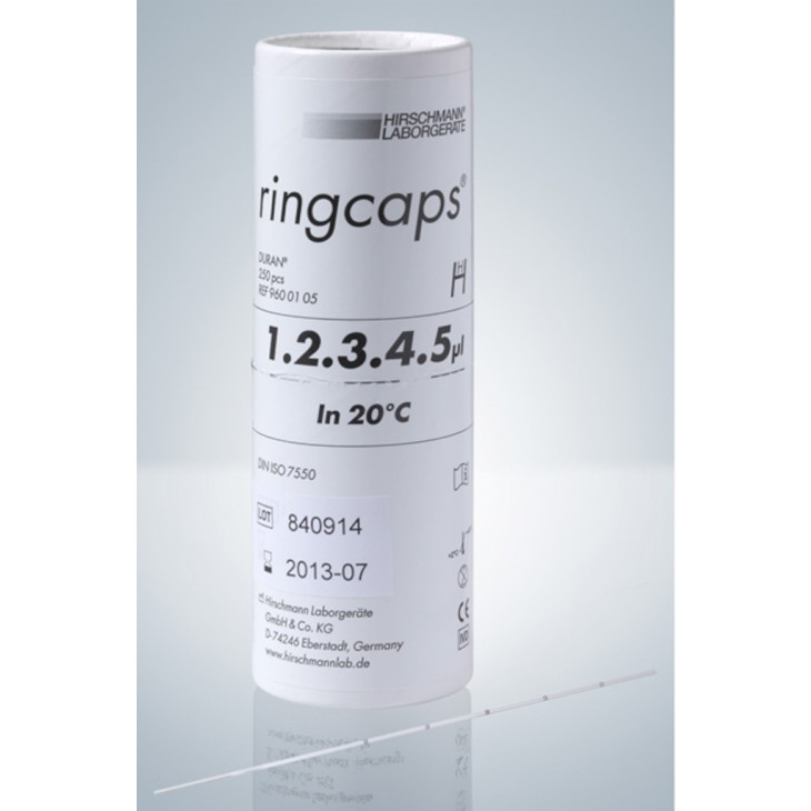 MICROPIPETTE RINGCAP 1 A 5 UL BLANC 5 TRAITS - PACK DE 250