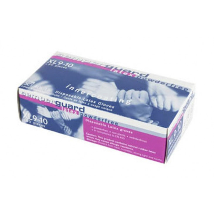 GANTS LATEX SEMPERGUARD NON POUDRES TAILLE 9/10 - PAR X 90