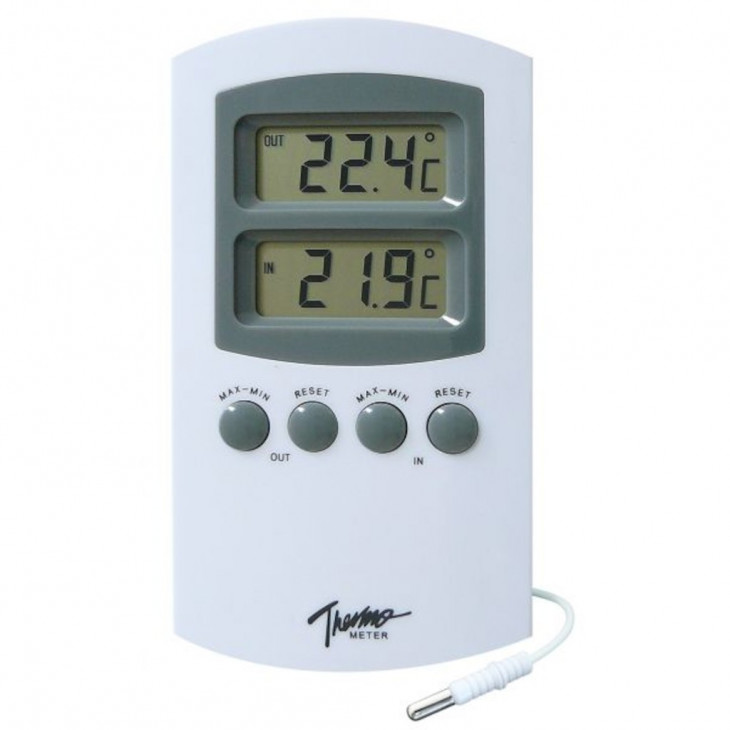 THERMOMETRE MINI MAXI INT/EXT -50/+70'C EN 0,1'C