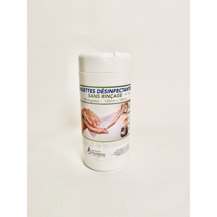 LINGETTES DESINFECTANTES SS RINCAGE 130X180MM BOITE 100