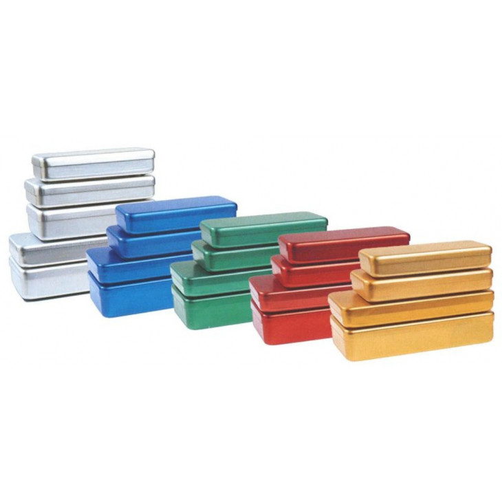 BOITE A INSTRUMENTS ALUMINIUM BLEU RECTANGULAIRE 180X90X30MM