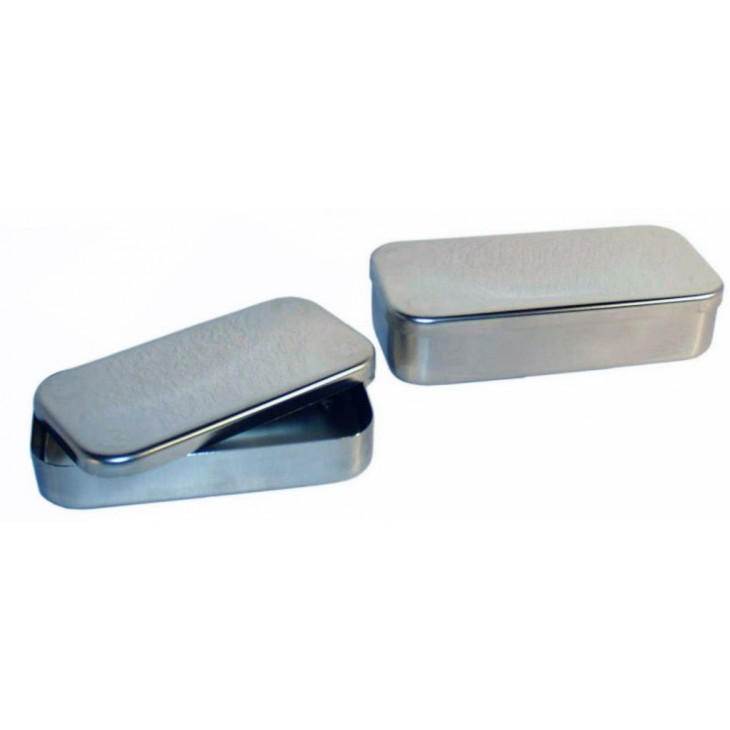 BOITE A INSTRUMENTS EN INOX RECTANGULAIRE 170X70X30MM