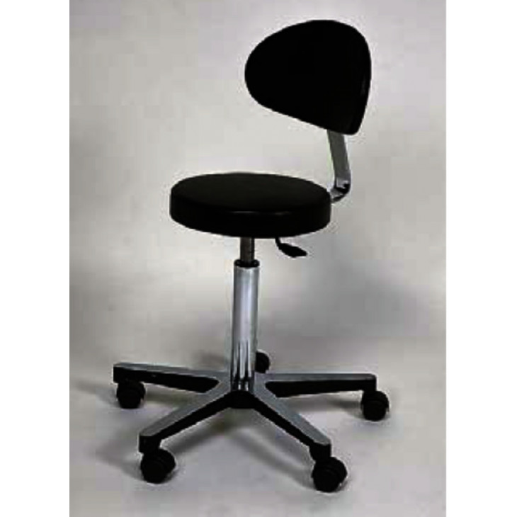 TABOURET DE LABORATOIRE AVEC DOSSIER H.520/700MM &ROULETTES