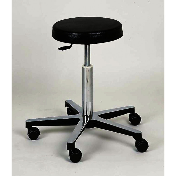 TABOURET DE LABORATOIRE SANS DOSSIER ASSISE NOIRE,ROULETTES