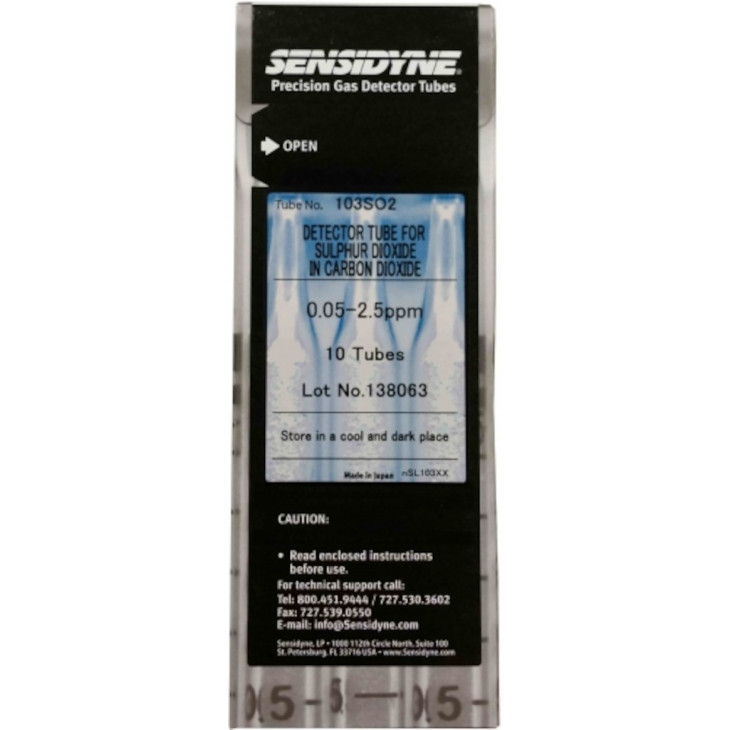 TUBE KITAGAWA SULFURE DIOXYDE 0.05-2,5PPM - PACK DE 10