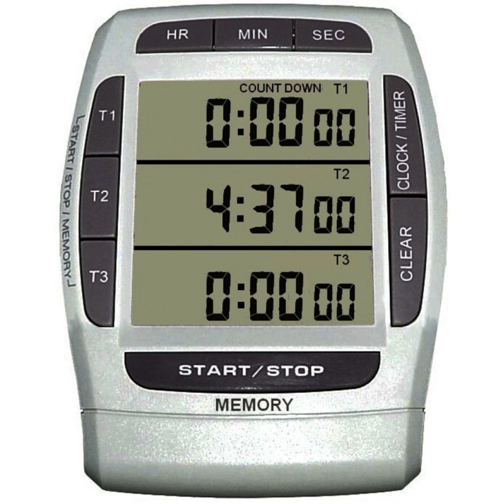 TRIPLE TIMER 3 CANAUX AVEC HORLOGE ET CHRONOMETRE