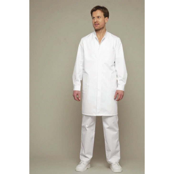 BLOUSE BLANCHE POLYESTER/COTON COL TAILLEUR T.58