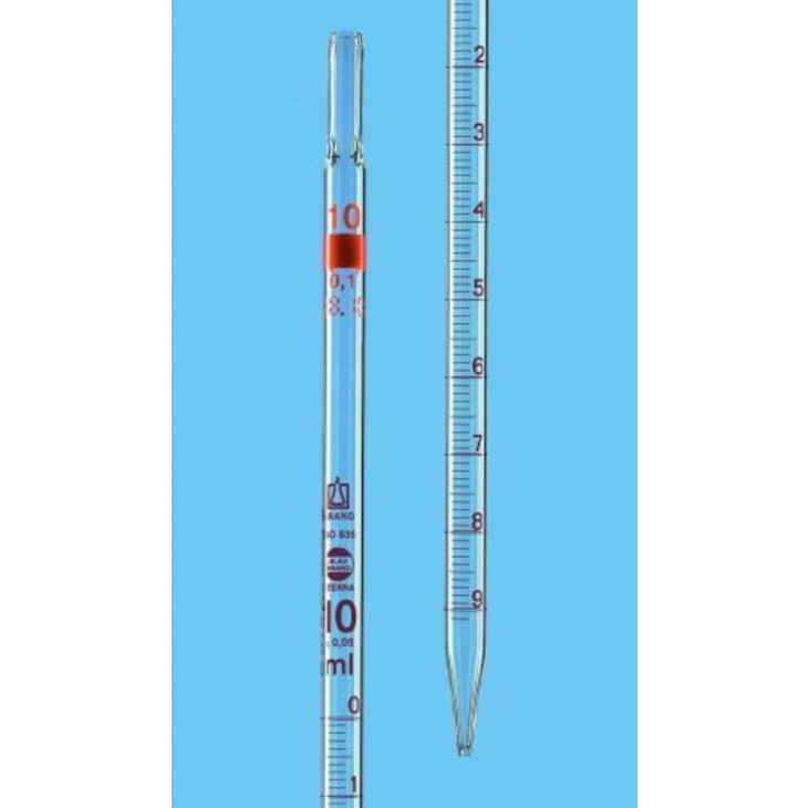 PIPETTE JAUGEE CL.AS 1 TRAIT GRADUEE EN 0,01 + CERTIF 1ML