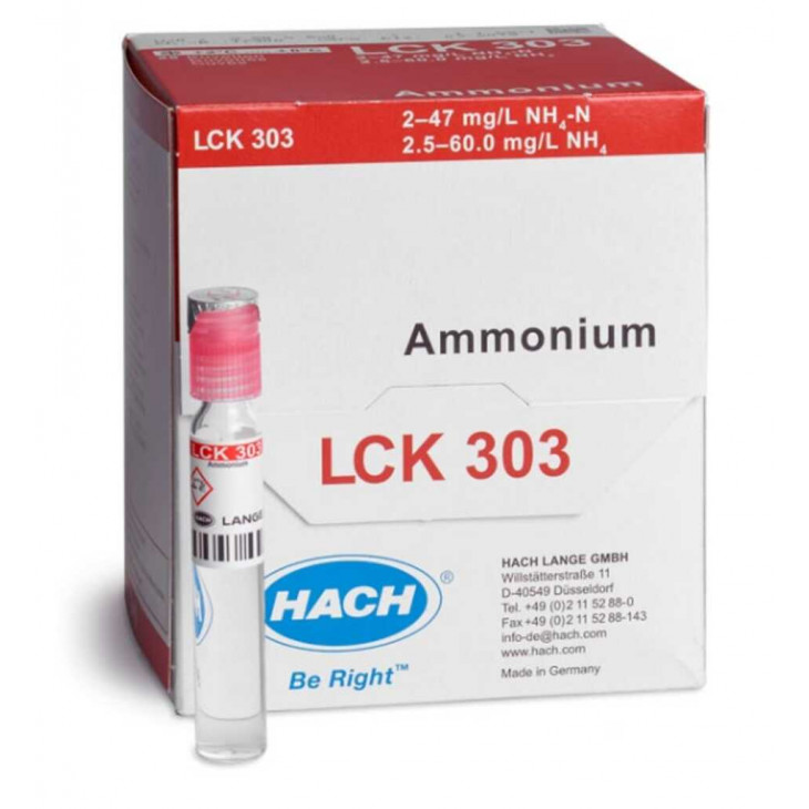 TEST EN CUVE AMMONIAC 2-47MG/L LCK303 - PACK DE 25