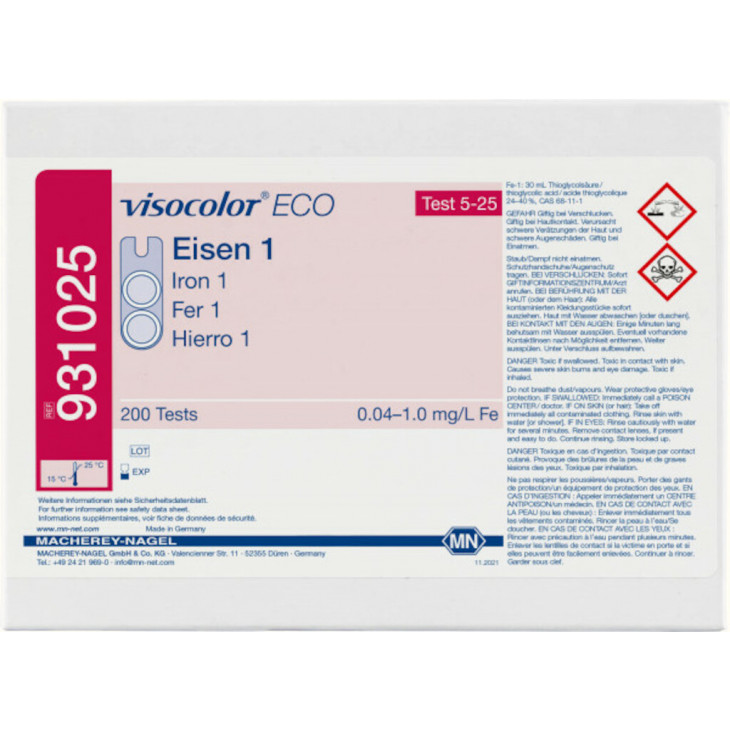 TEST VISOCOLOR ECO FER 1 0,04-1MG/L - PACK 200 TESTS