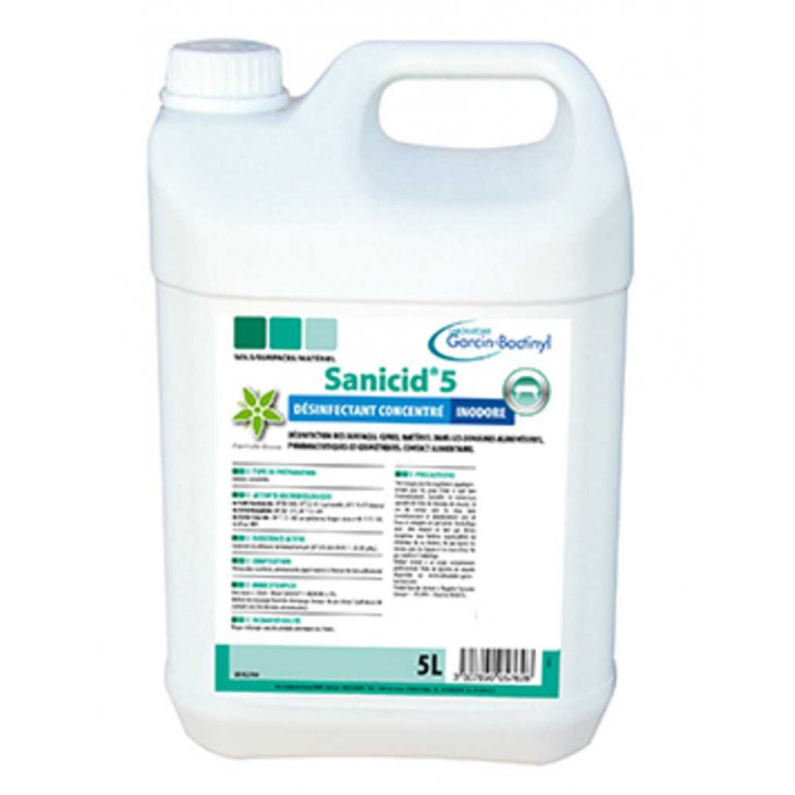 DETERGENT DESINFECTANT SANICID 5 DEGRAISSANT - BIDON 5L