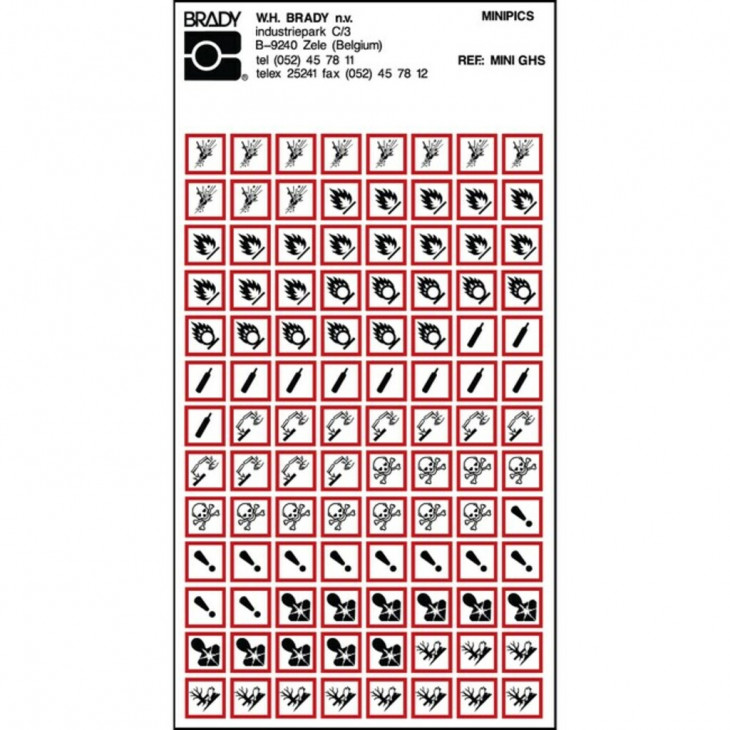 MINI PICTOGRAMMES MIXTES BRADY GHS-10X10/104