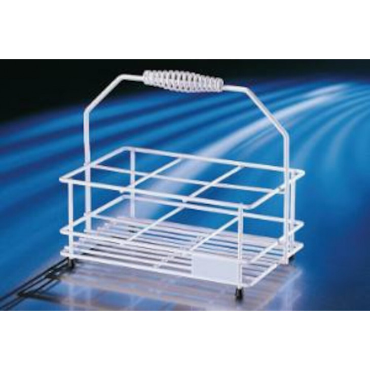 PORTE-FLACONS EN INOX REVETU PA D.90X90MM /10 FLACONS 500ML