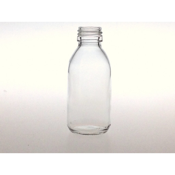 FLACON VERRE PLAT A COL ETROIT SANS BOUCHON 125ML - PACK X66