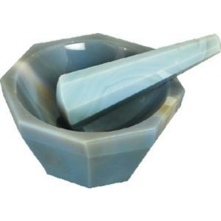 MORTIER EN AGATE 40ML FORME PROFONDE AVEC PILON