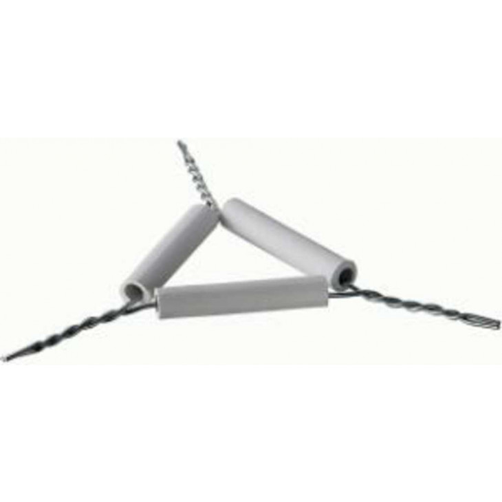 TRIANGLE EN FIL DE FER ETAME POUR CREUSETS LONG.TUBE:40MM