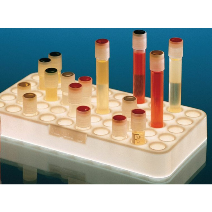 PORTOIR NALGENE BLANC EN POLY -CARBONATE POUR 50 CRYOTUBES