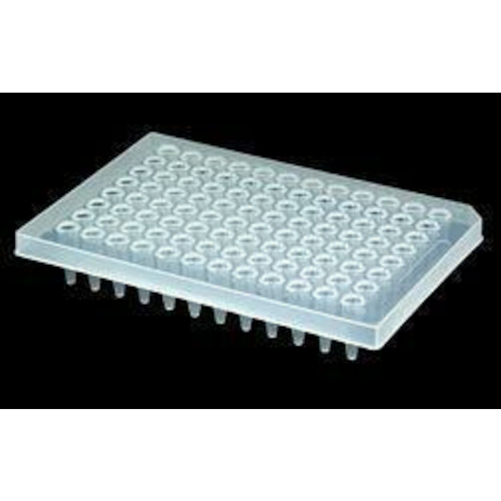 PLAQUE PCR 96 PUITS EN PP AVEC TAPIS ET DEMI-JUPE - PACK 10