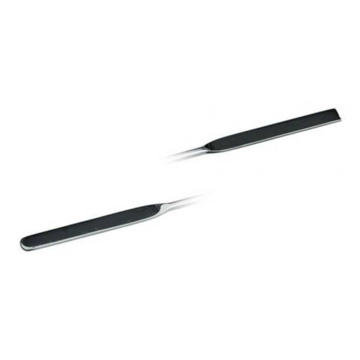 MICRO SPATULE DOUBLE EN INOX L.130MM PELLES 40X2MM D.1MM