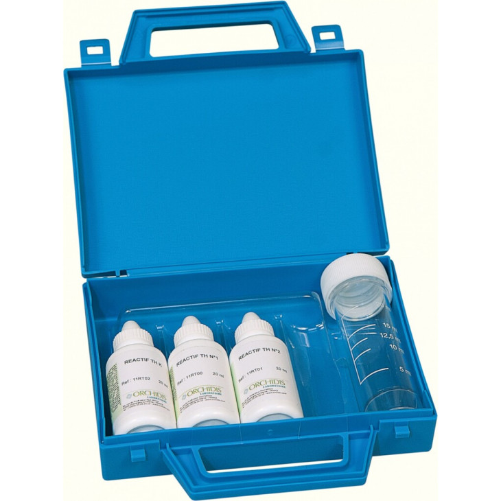 KIT DURETE DE L'EAU 1 A 60'F 2 REACTIFS - 1 GOUTTE=2'F